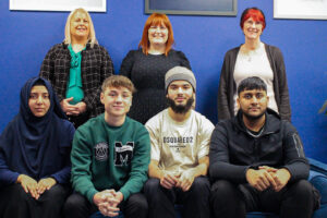 Ann Nicholas (Centre), Educ8 Customer Account Director with Sky apprentices
