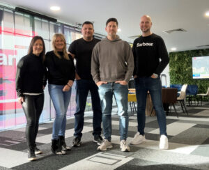 LtoR Victoria and Gemma from Philosophy PR, Anton Botes CEO, Nik Noble COO and Steve Hartley, creative director at Fourth Wall.