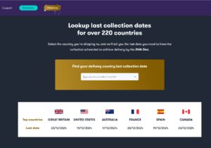 Parcelhero Christmas collection deadlines tool