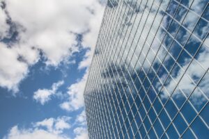 building, reflection, nature, clouds, sky, skyscraper, architecture, city, glass, urban, modern, perspective, toronto, construction, geometric, window, blue sky, tower, business, office, blue, building, construction, construction, business, business, business, business, business