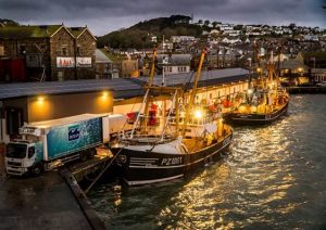 Newlyn harbour with Ocean truck - LH
