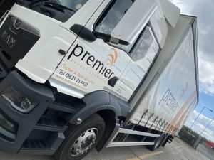 A branded Premier Forest Products van.